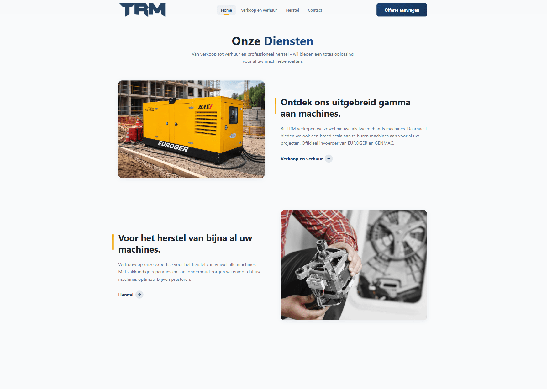 TRM website mobile preview
